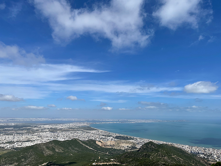 緑の山から見たチュニスの中心部方面