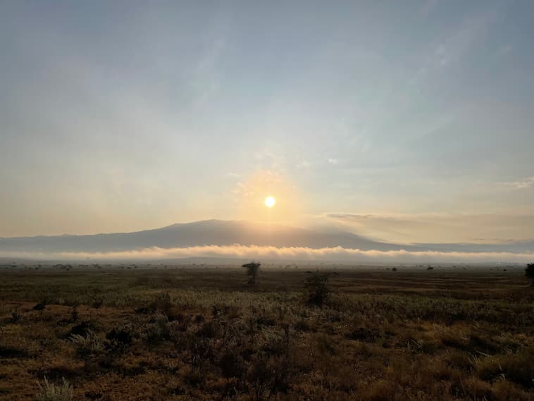 キリマンジャロと朝日と雲海