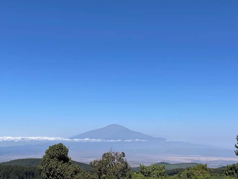 キリマンジャロ麓から見たMt.Meru(4562m)